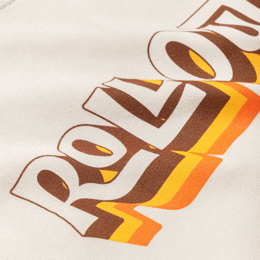 Rollout graphic detail image on crewneck sweater.